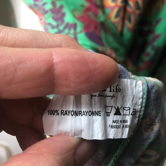 Natural Life Dara V Neck Mini Dress Sz L Colorful Floral Festival Cottagecore - Picture 7 of 8